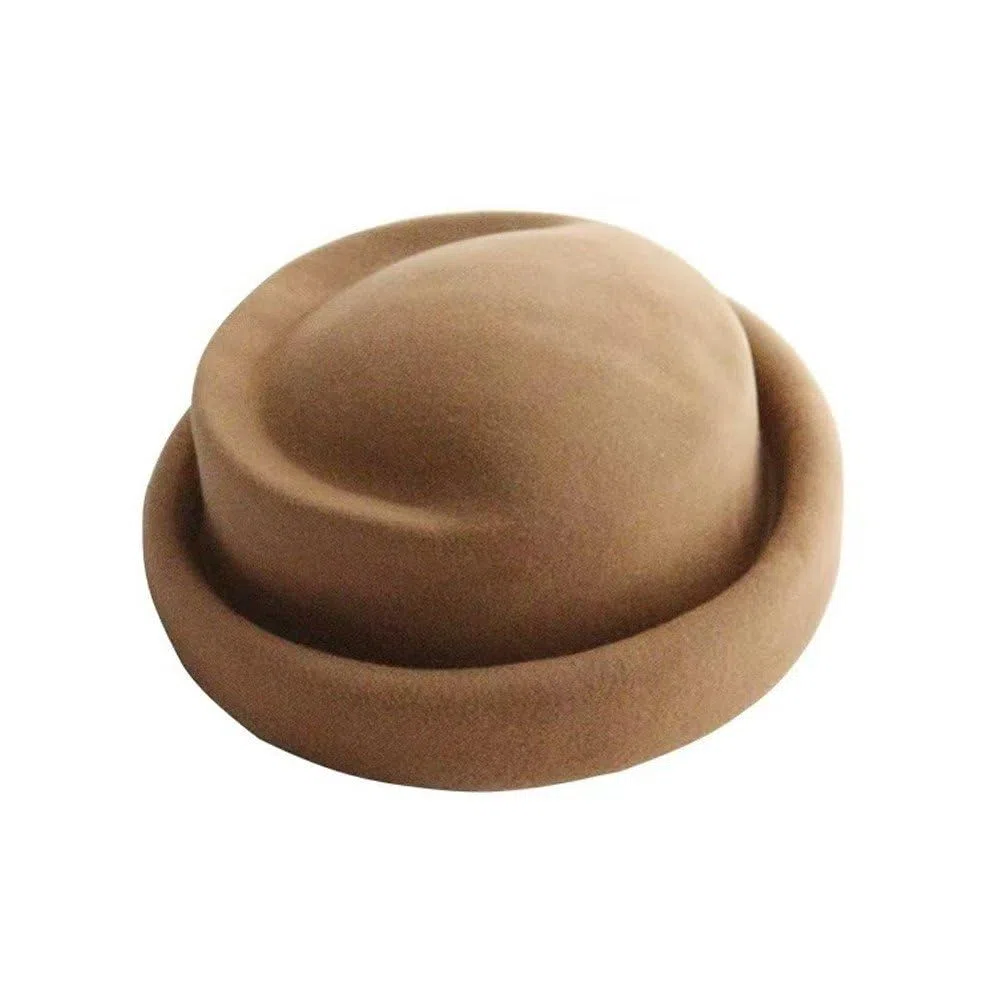Tocado De Fieltro De Lana para Mujer, Bonito Sombrero De Copa, Tocado De Sombrerería, Sombrero De Base para Uso Informal.