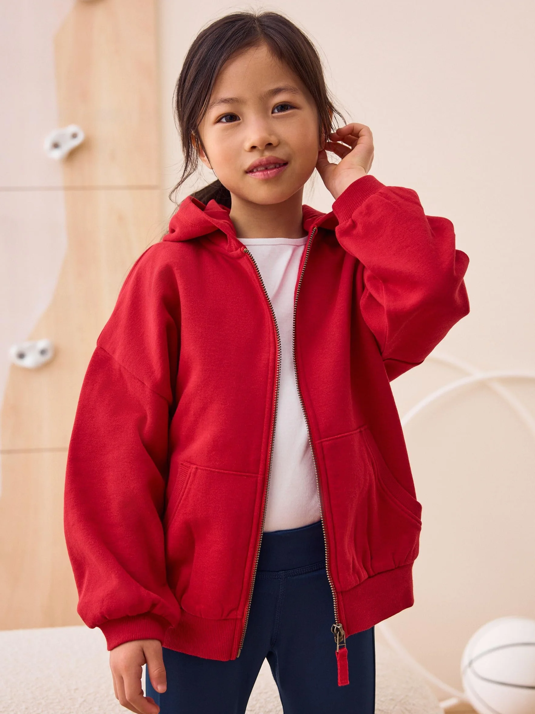 NEXT Niñas Sudadera Deportiva con Cremallera y Capucha Rica en algodón