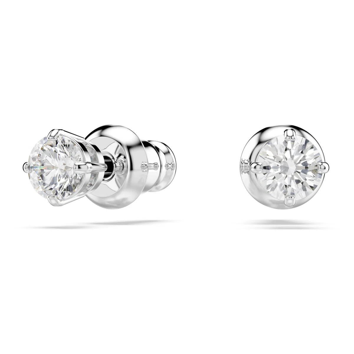 Swarovski Stilla Attract Colección pendientes de botón, blanco, chapado en rodio