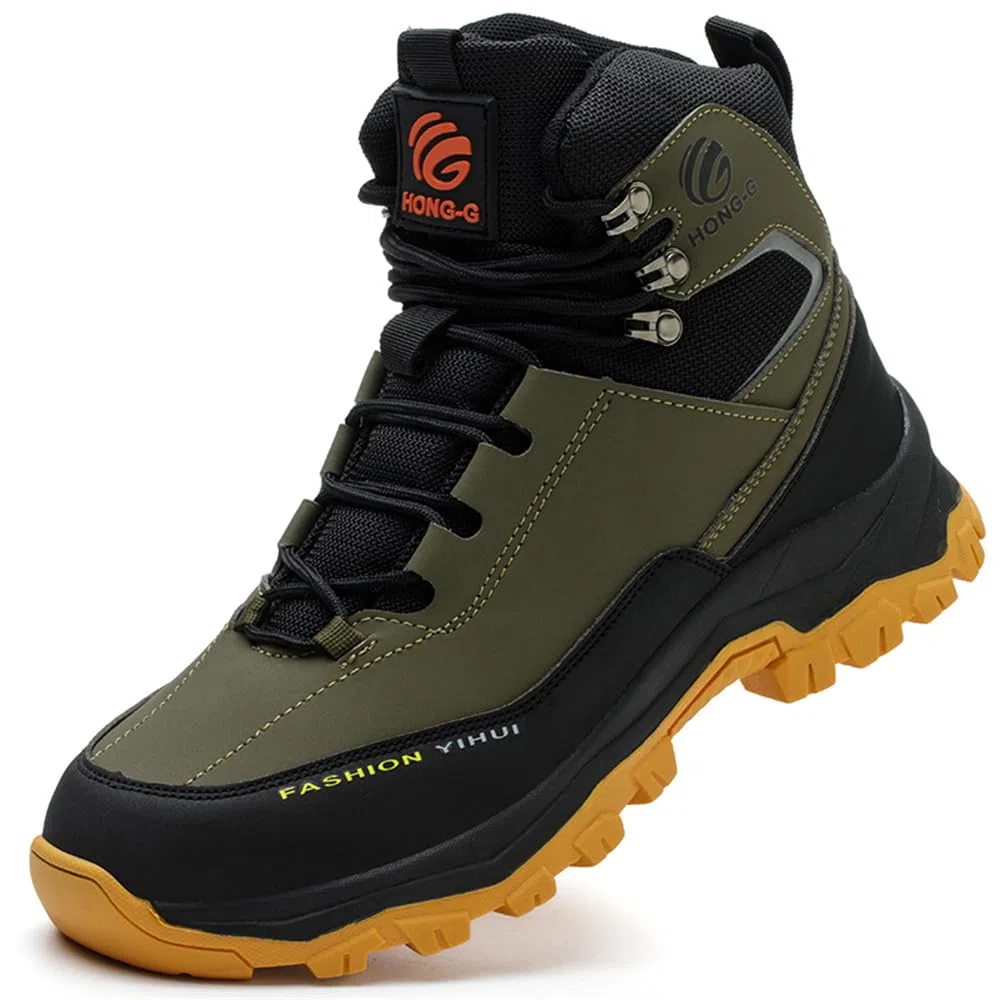 Zapatos de seguridad para hombre y mujer, S3, ligeros, impermeables, altos, antideslizantes, botas de seguridad con puntera de acero