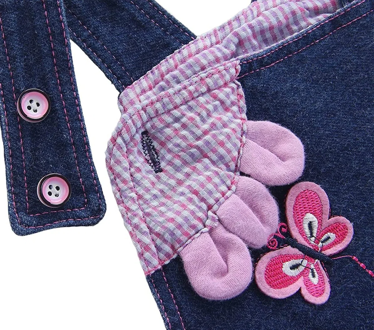 Bebé Niños Peto Vaqueros Overall Mono Largo Elegante Ocio Azul con Patrón Moda