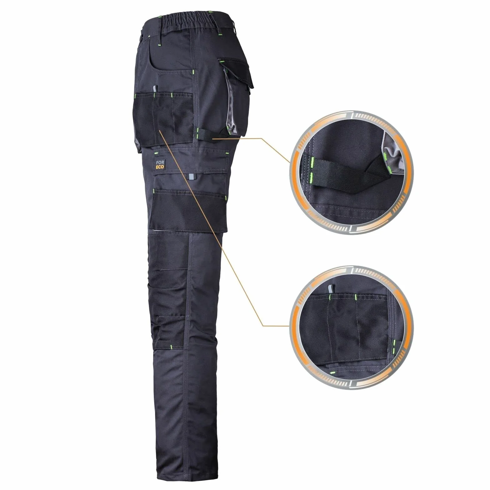 REIS FORECO-T Work Trousers for Men | Safety Trousers | Cargo | Work Pants | Cut Protection Trousers