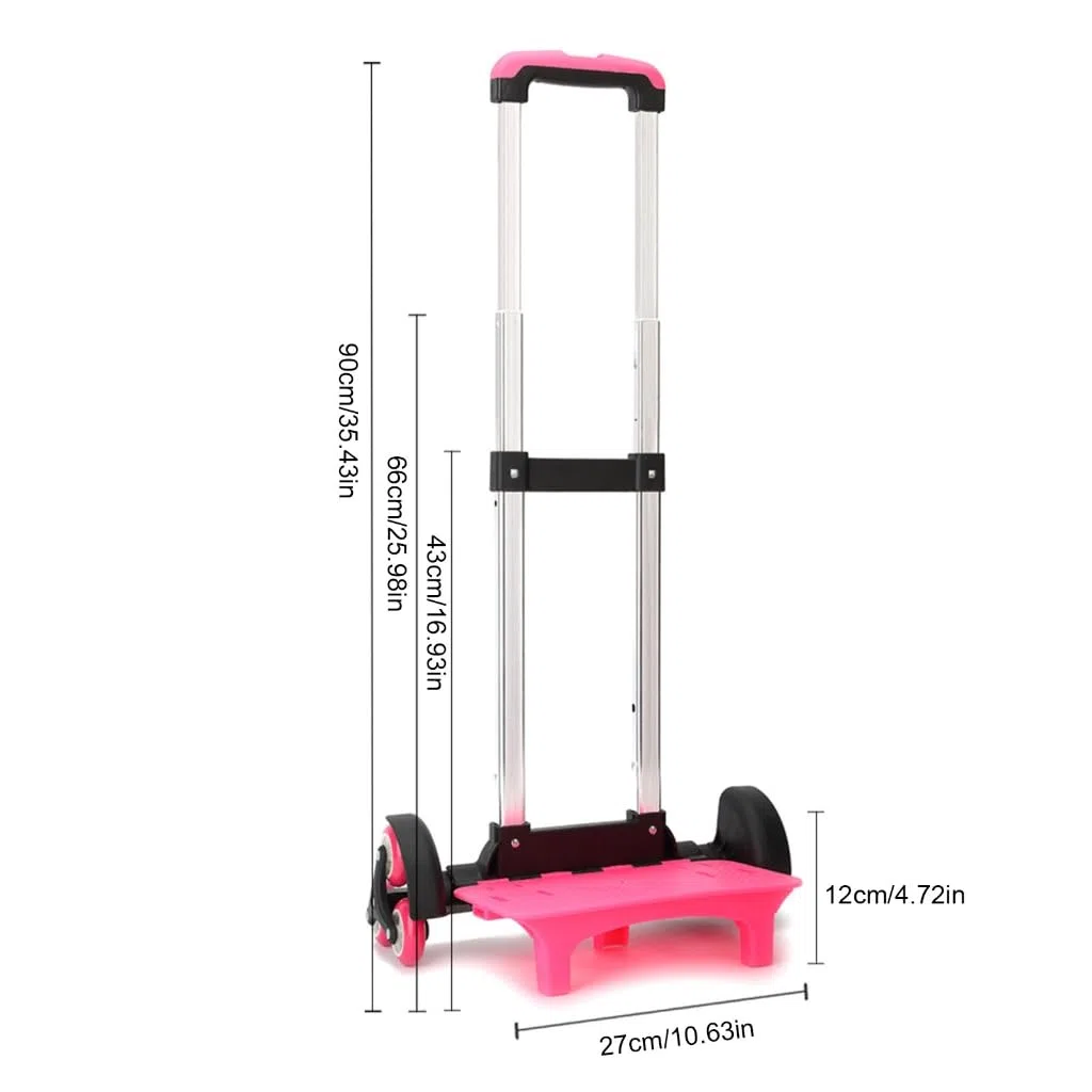 Carro plegable de 6 mochilas con asa telescópica, equipaje de mano de viaje para mochilas escolares