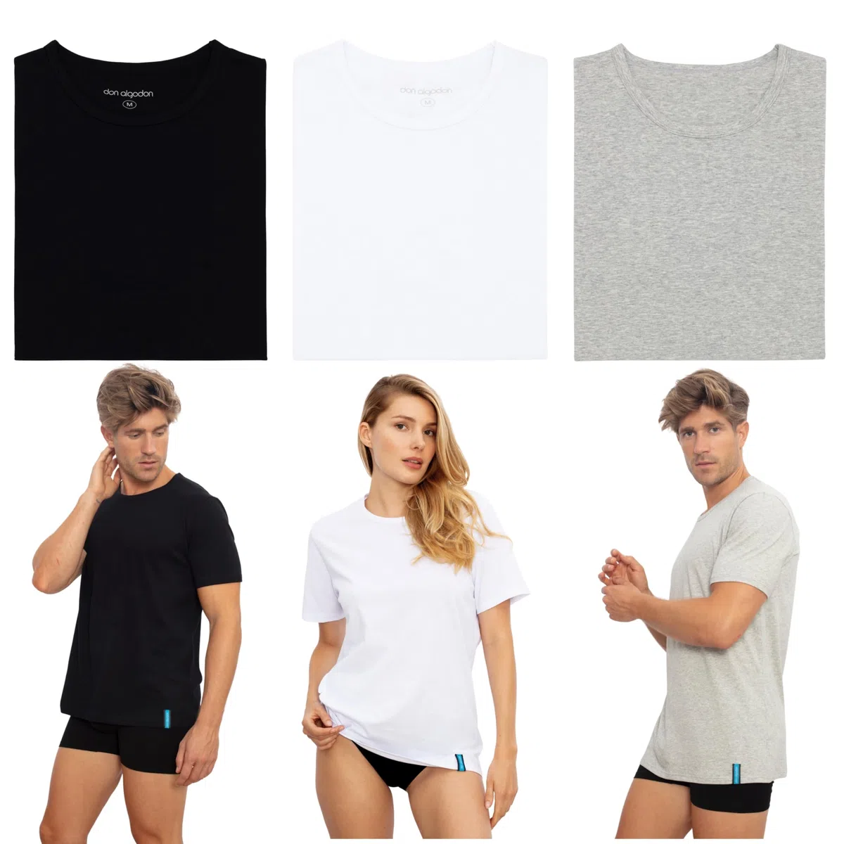 DON ALGODON | Pack 3 Camisetas Interiores 100% Algodón