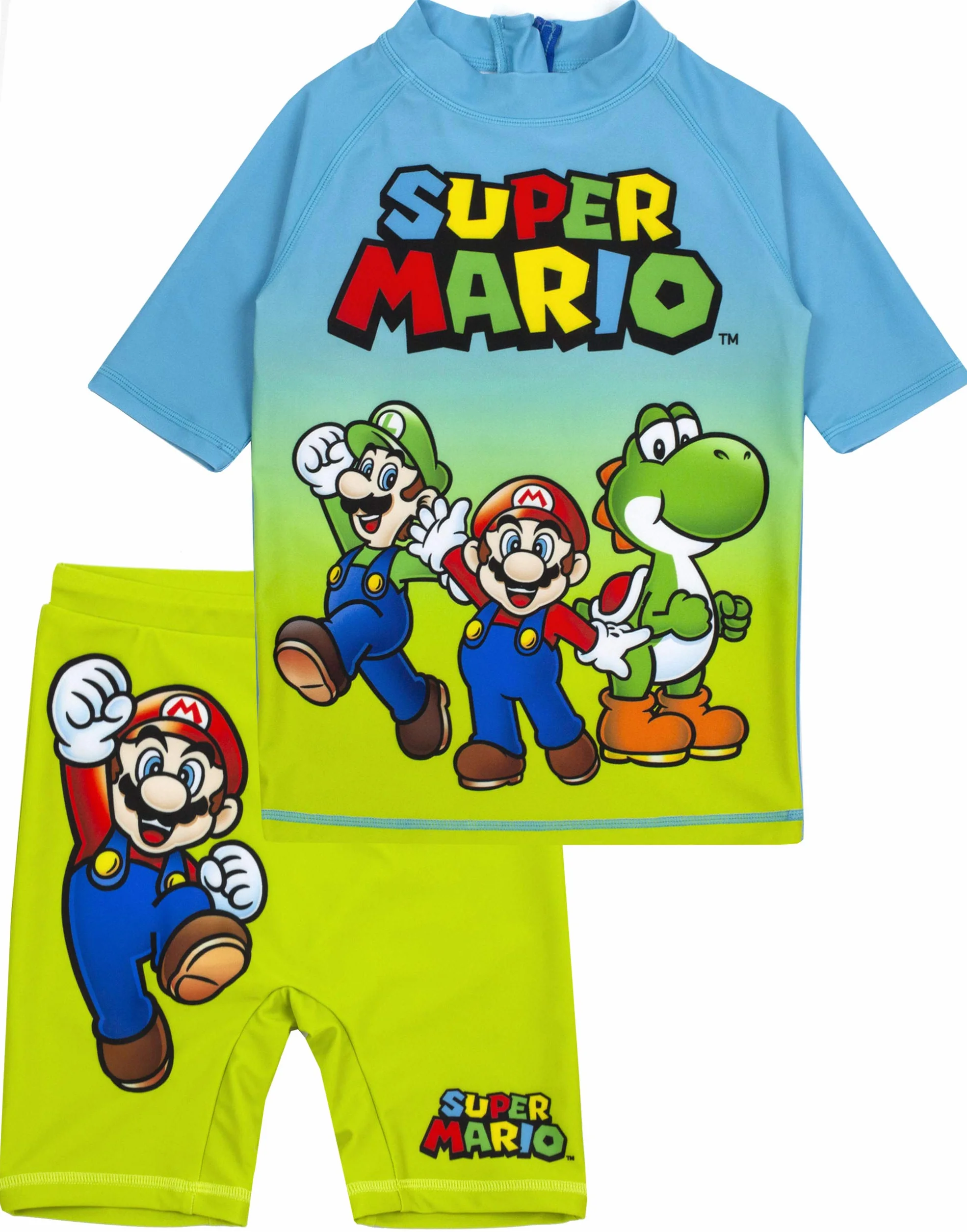Super Mario Traje de baño Boys UV50 Sol Safe Dos Piezas Top & Shorts Disfraz