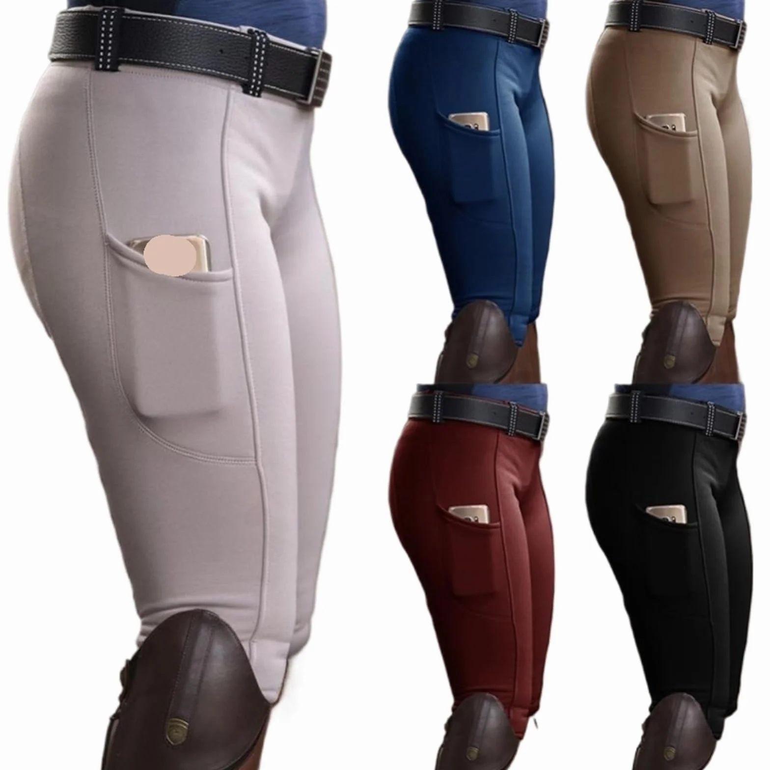 PantalóN De Montar A Caballo Pantalones de equitación elásticos de Cintura Alta for Mujer y Hombre