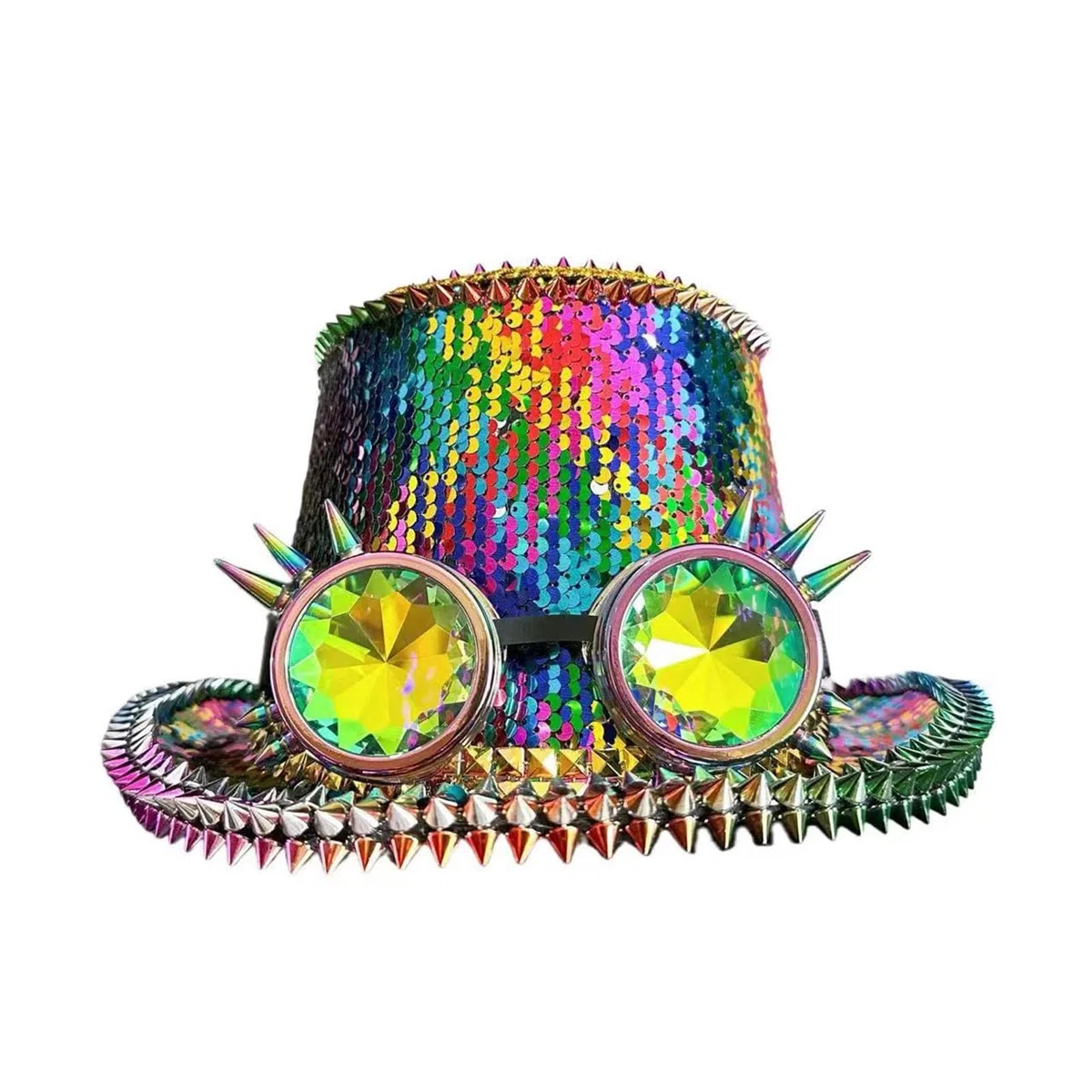 Sombrero marino de lentejuelas brillantes con gafas remachadas para despedida de soltera, despedida de soltera, capitán para eventos formales, disfraz de fiesta