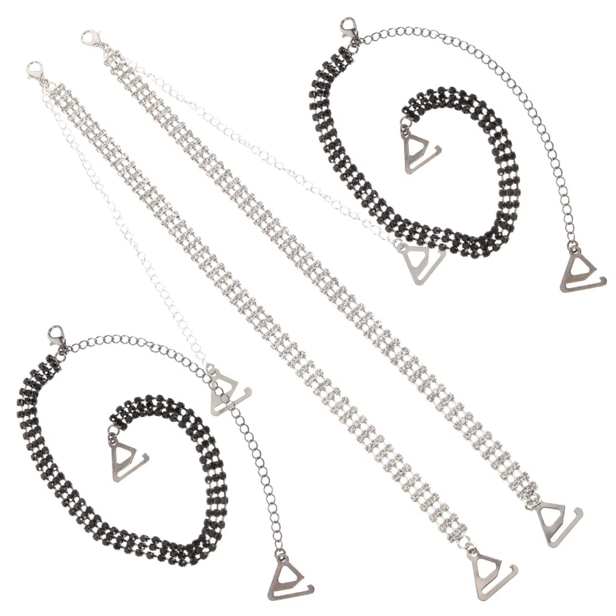 8pares De Hombro Rhinestones Para Sujetadores Straps Invisibles y Antideslizantes Para Bodas y Accesorios De Moda Para Mujeres