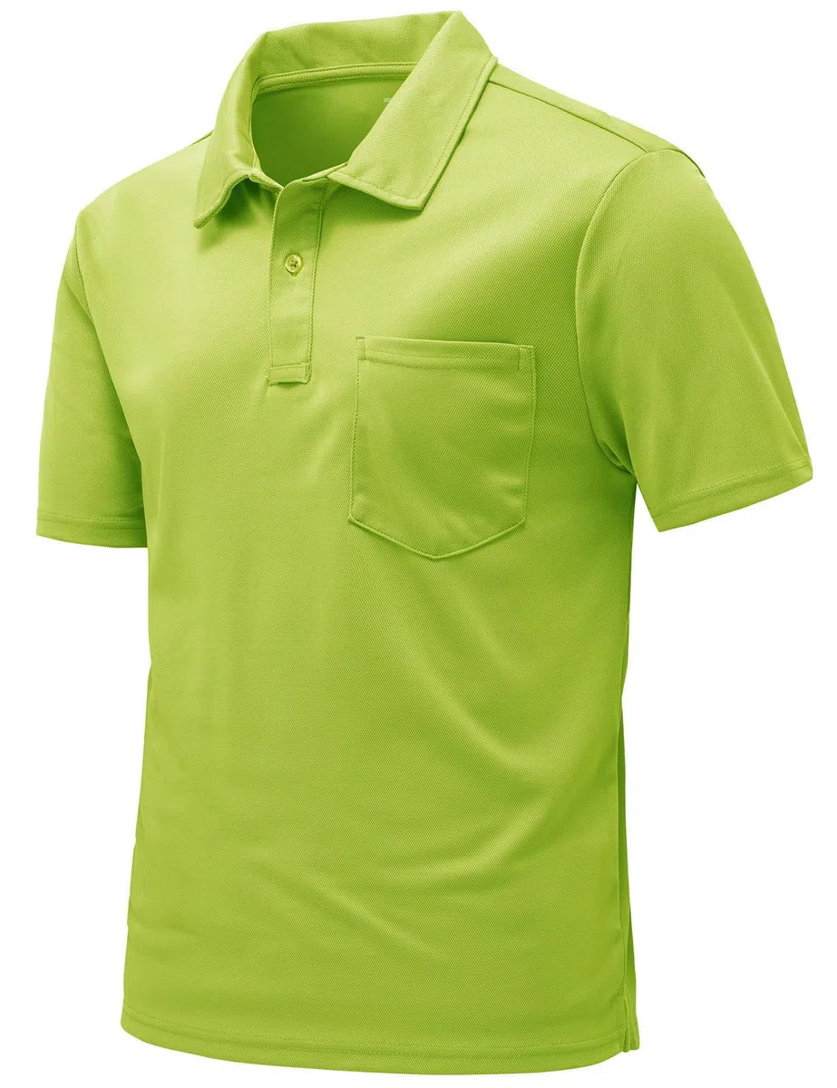 Rdruko Polo de manga corta para hombre con bolsillo en el pecho, camiseta de verano, polo de golf, corte ajustado para hombres