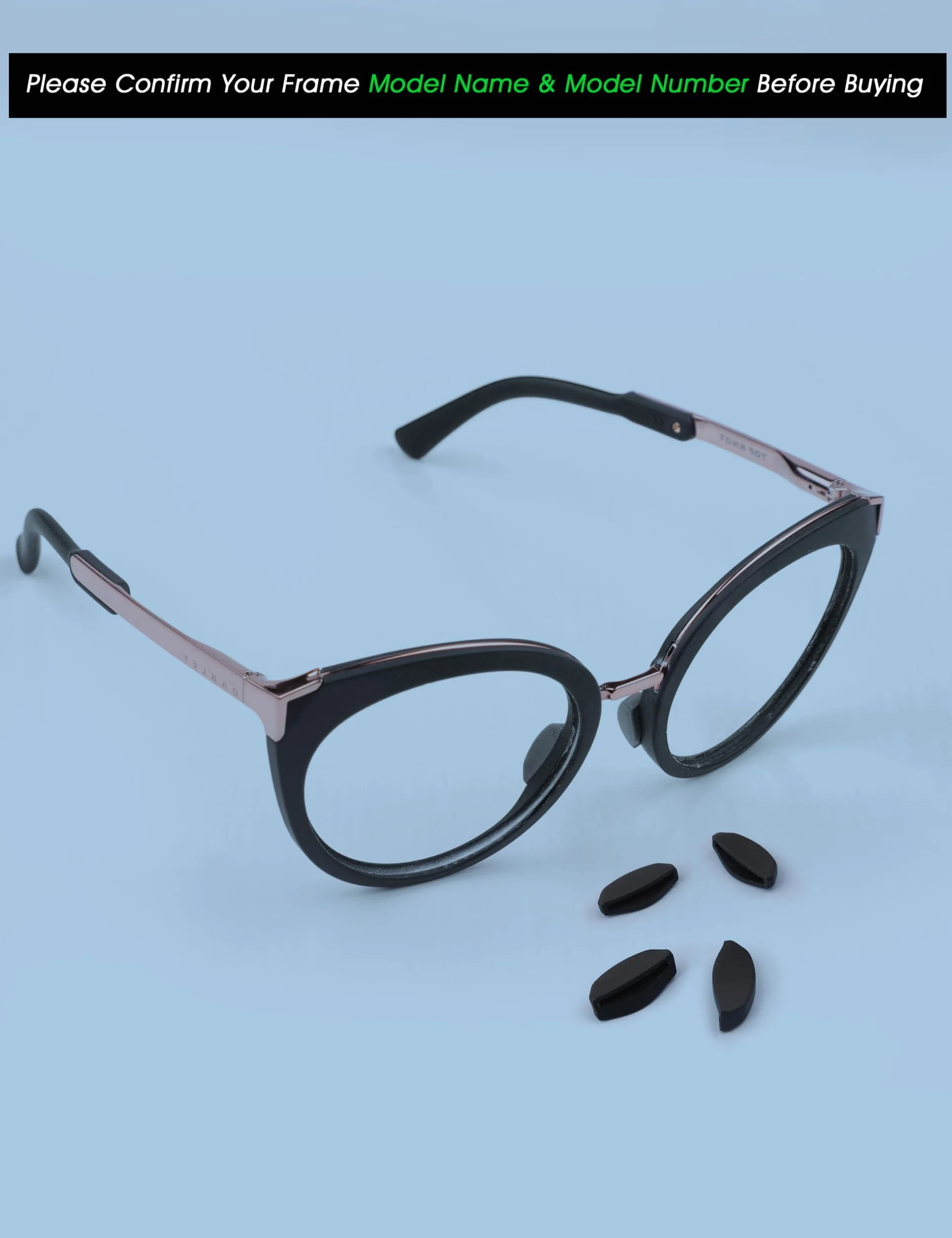 Acefrog 4 pares de almohadillas de nariz mejoradas para Oakley Frogskins Range OO9284, Top Knot OO9434 OX3238, HSTN, Side Swept OO9445, Spindrift OO9474, repuesto de pieza de nariz a presión, negro