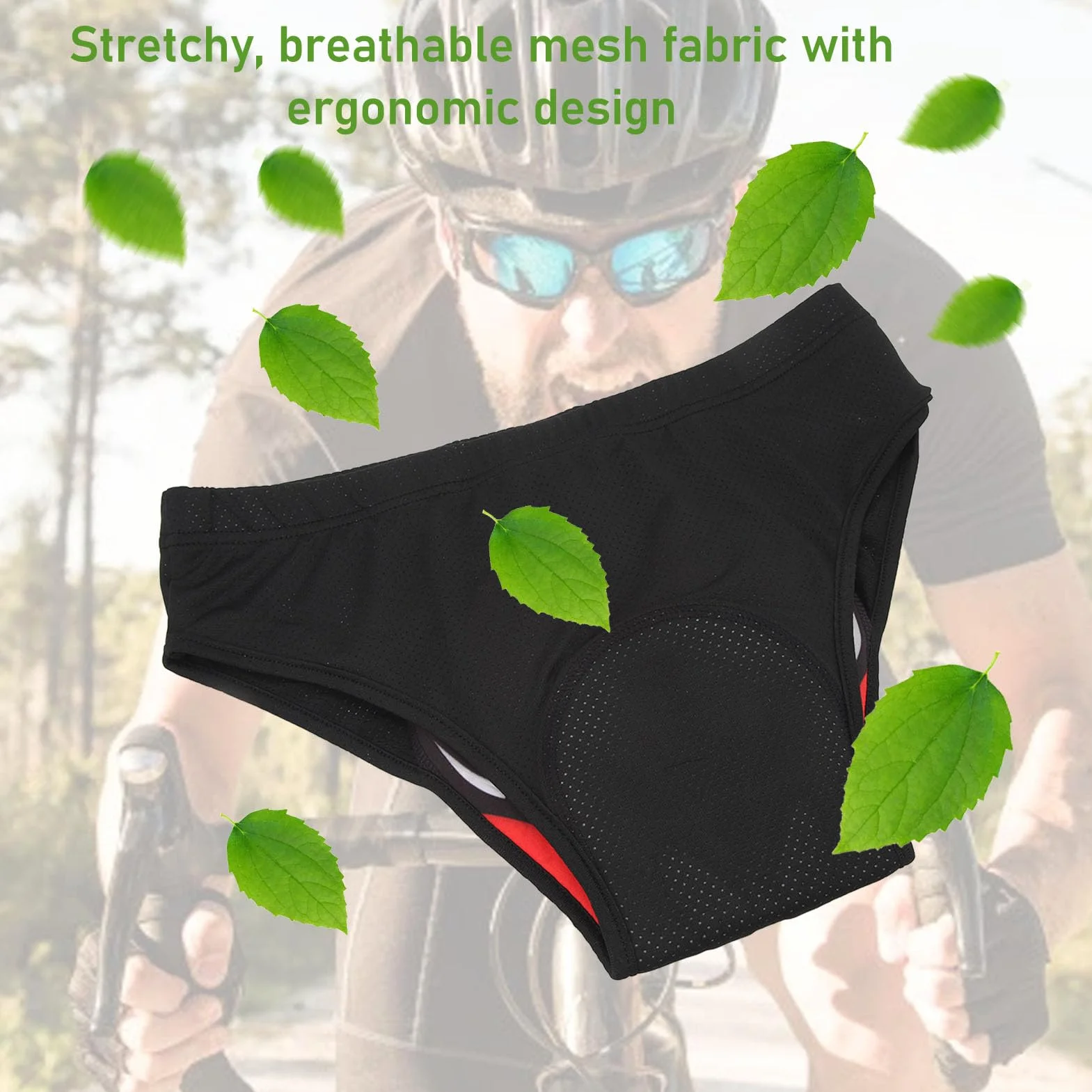 Tbest Ropa Interior de Ciclismo para Hombres Calzoncillos de Ciclismo Triangular Calzoncillos de Bicicleta Cómodos y Transpirables Calzoncillos Cortos de Ciclismo de Secado Rápido (2XL)