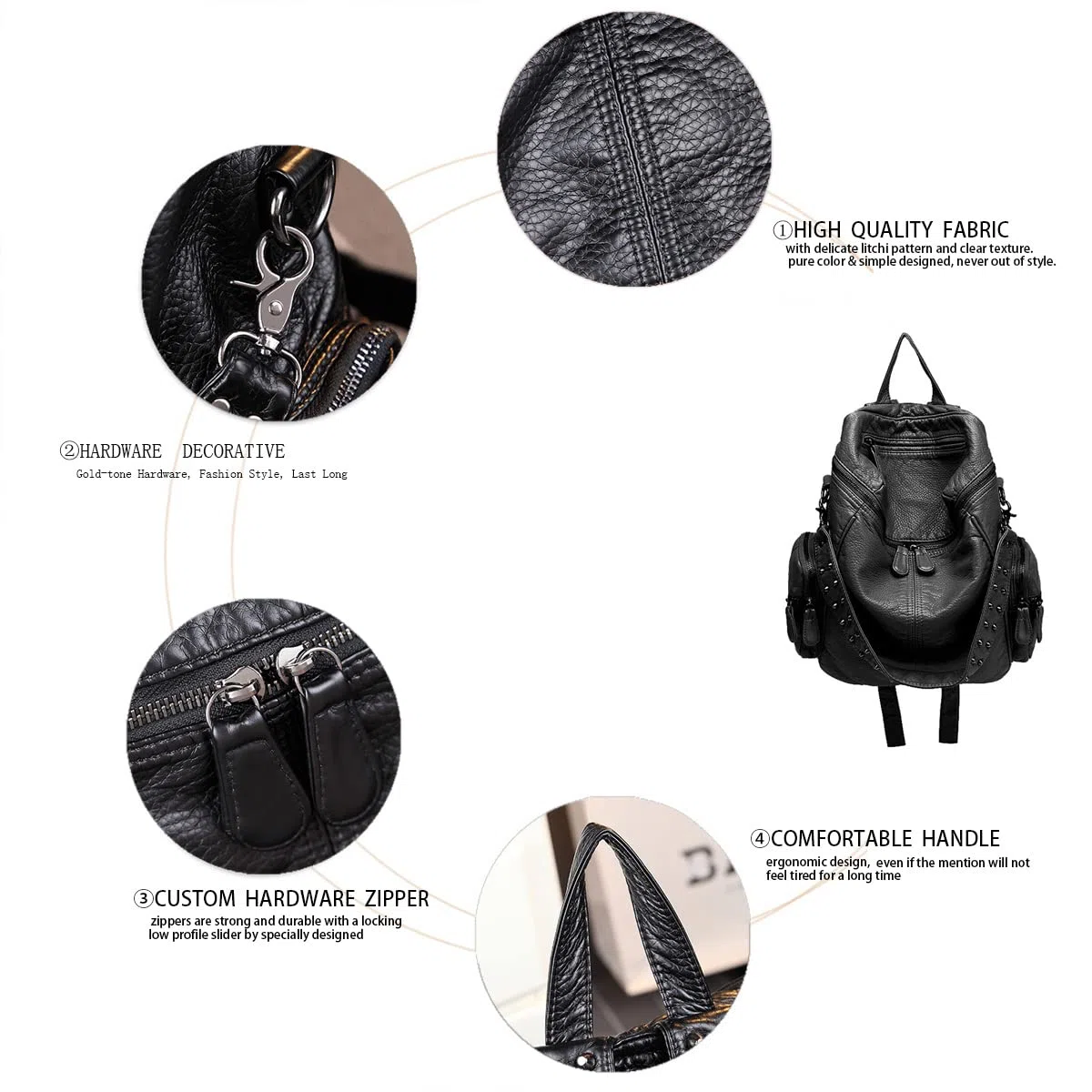 BUKESIYI Mujer Bolsos Mochila Niña Vestir Antirobo Pequeña Casual Bandolera Portatil PU Cuero Piel ES78222