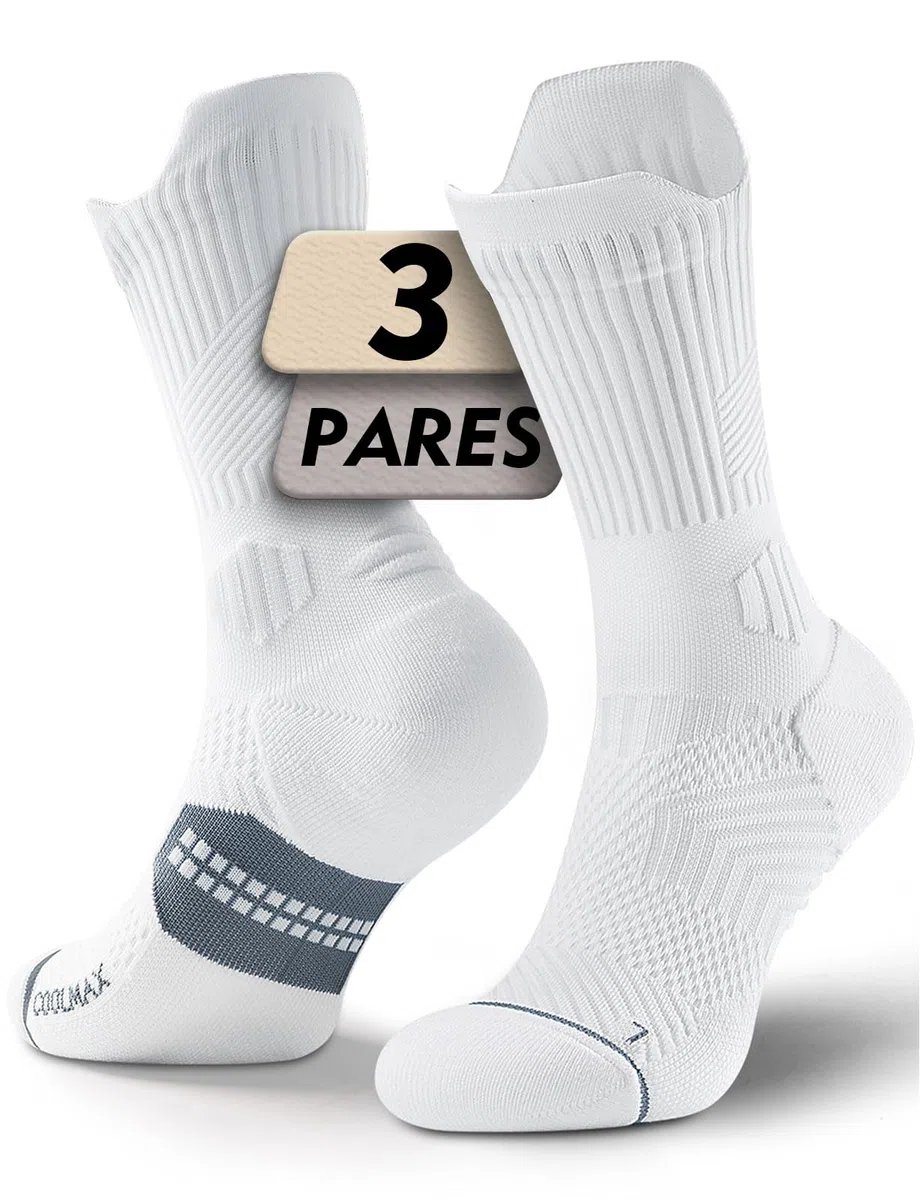 Juclise Calcetines de compresión de viscosa de bambú para correr, calcetines que absorben la humedad, antiampollas, para senderismo,ciclismo (FR/ES, Números, 38, 42, Regular, Regular, Blanca)