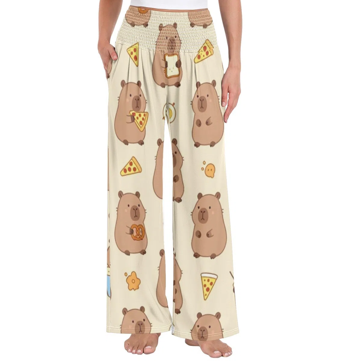 Capybaras Snacks - Pantalones de yoga para mujer, ligeros, elásticos, informales, ropa de descanso