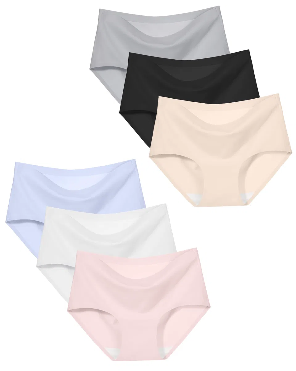 SALIA GIRL Ropa interior sin costuras para niñas adolescentes de 10 a 14, calzoncillos suaves y elásticos de tiro medio, cobertura completa, paquete de 6