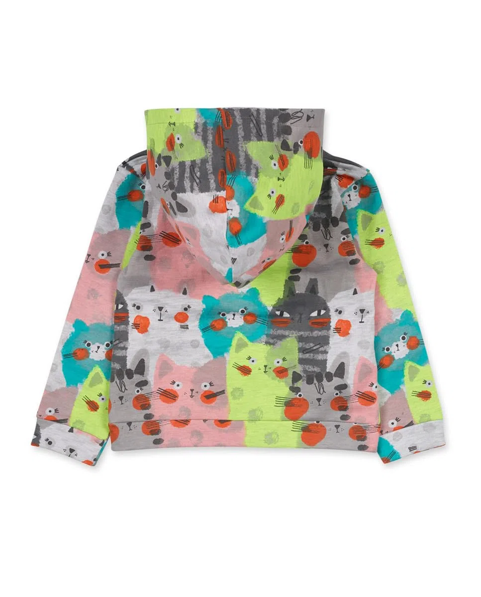 Tuc Tuc Sudadera Felpa con Capucha de niña Color Gris colección Cattitude