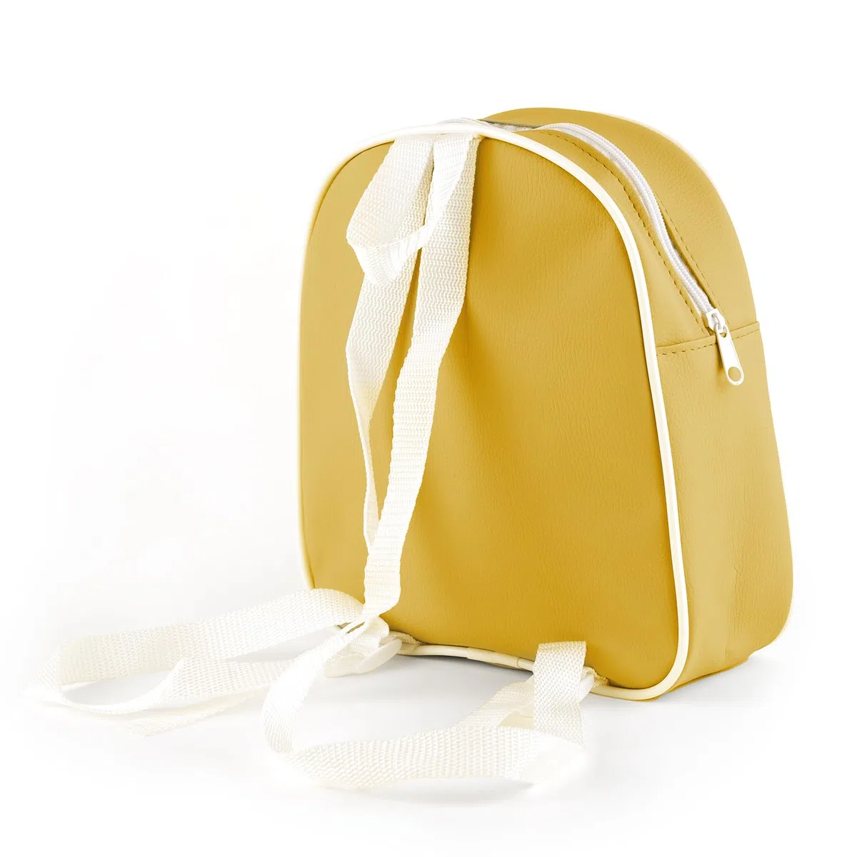 Mochila Bebe Guarderia Personalizada Dinosaurio Mostaza | Mochila Polipiel con Nombre Bordado Personalizado | Mochilas Infantiles con Asas regulables | Fácil Limpieza y Diseño Exclusivo