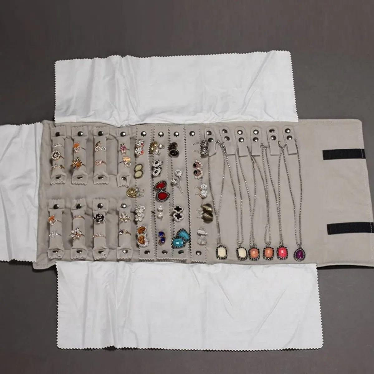 Joyería Rollo Joyero Organizador para Pendientes Collar Pulseras Anillo