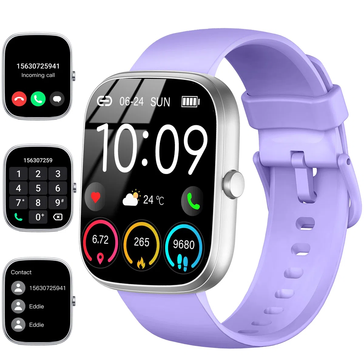 Reloj Inteligente Hombre Mujer, 1.91'' Smartwatch con Llamadas Bluetooth, 110+ Deportivos Pulsera Actividad con Pulsómetro/Monitor de Sueño/Podómetro,Impermeable IP68 Smart Watch para Android/iOS-2024