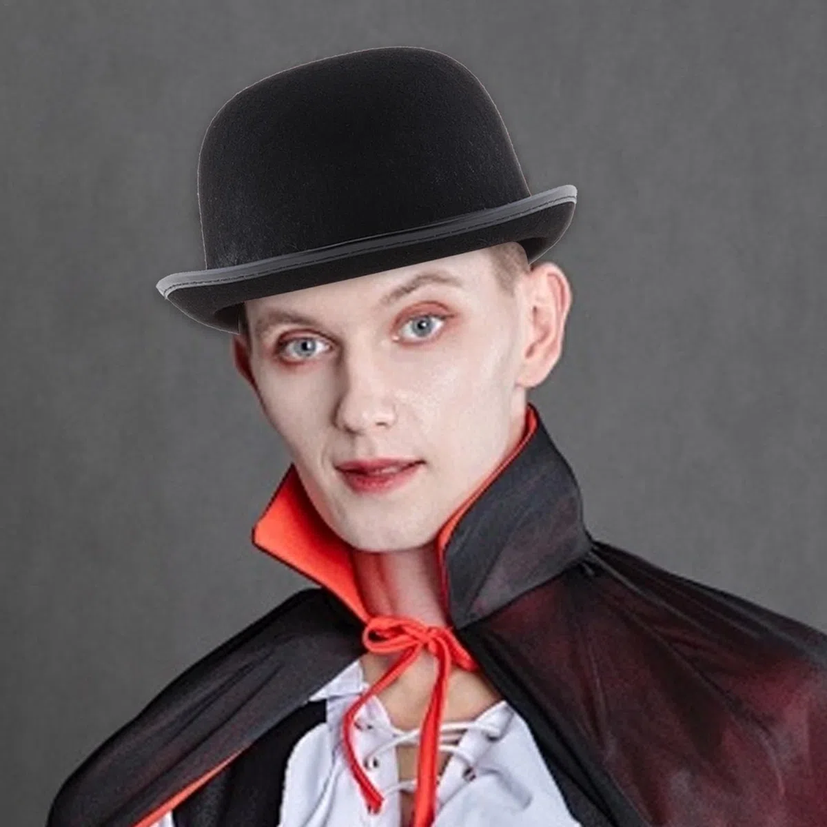 Generico Sombrero De Cilindro Para Hombre - Sombrero Fedora | Accesorio Para Disfraz Clásico De Halloween De Fieltro | Sombrero Derby De Bombín Negro Para Adultos Y Adolescentes | Sombreros Para