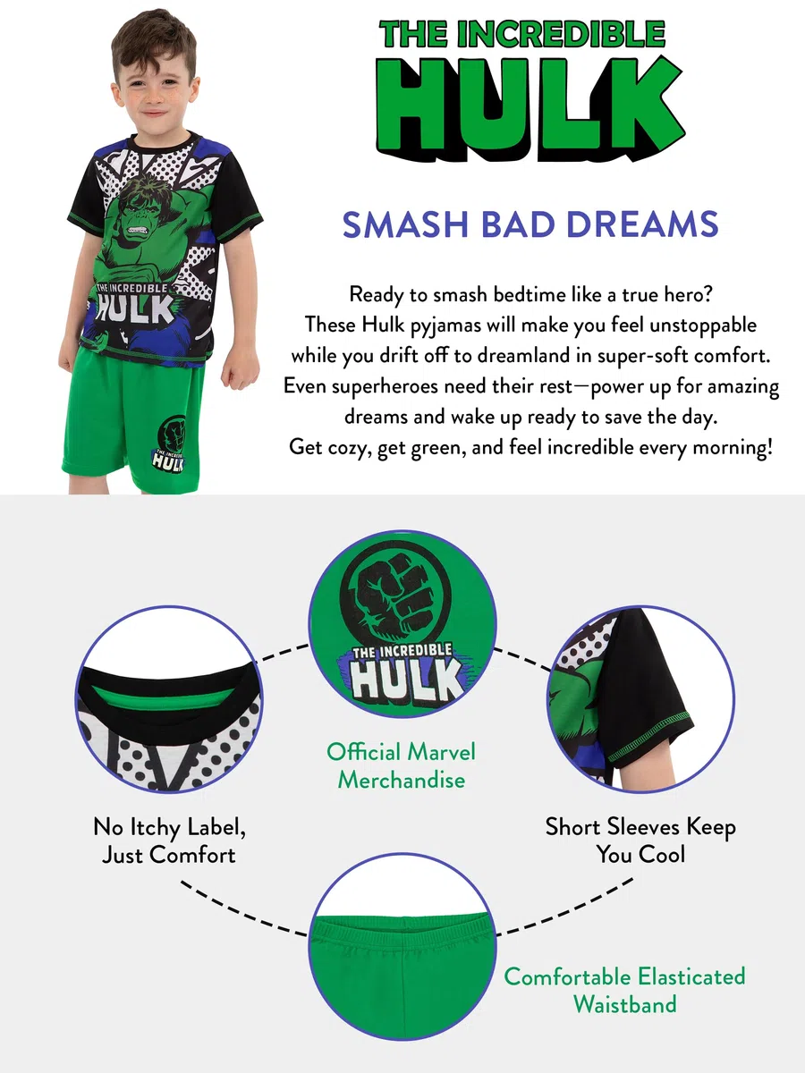 Marvel Pijamas para Niños Increíble Hulk