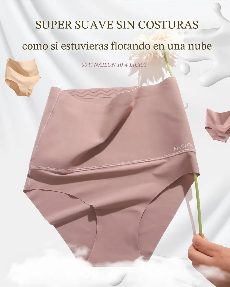FINETOO Pack de 4 Calzoncillos para Mujer, Cintura Alta, Bragas sin Costuras, Ropa Interior de Cintura Alta, Ropa Interior sin Costuras, Paquete S-3XL., A-4er, 3XL
