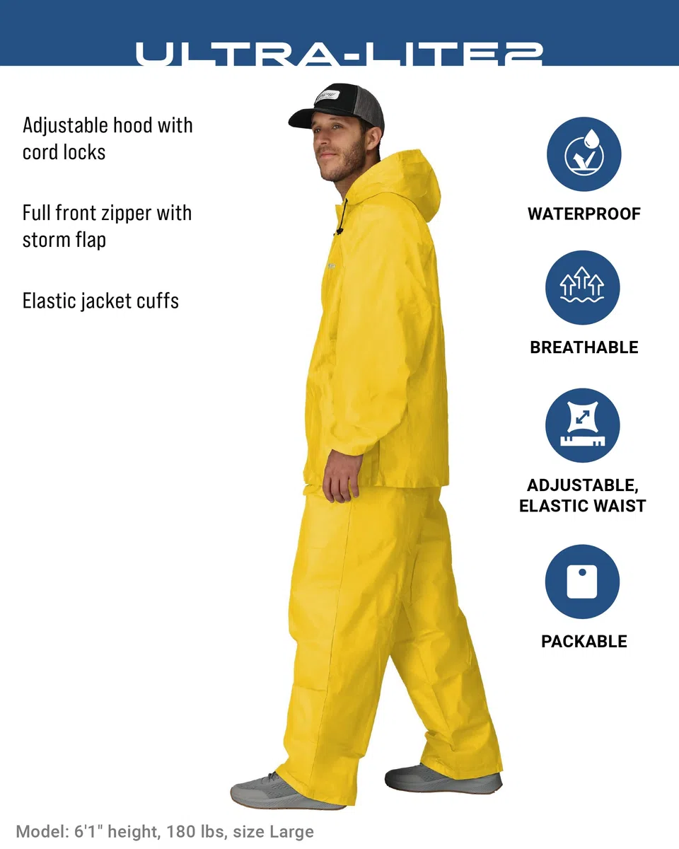 FROGG TOGGS Ultra-lite2 Waterproof Breathable Protective Rain Suit Ropa de lluvia Hombre (Pack de 1)