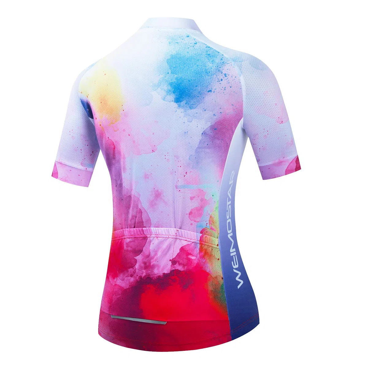 Chaqueta de ciclismo de manga corta para mujer, diseño de flores, con cinta reflectante grande