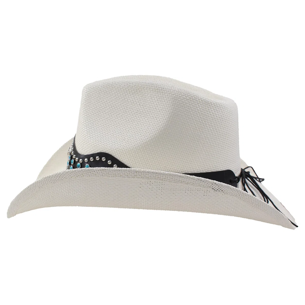 Sombrero Cowboy Hombre Mujer Estilo Marino con Estrella, Cuentas Azul Océano y Conchas, Ajustable para Festivales Verano