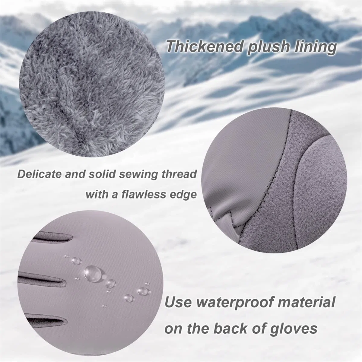 Guantes térmicos para mujer, guantes de ciclismo de invierno y exteriores, forro polar cálido en los guantes de correr con función táctil