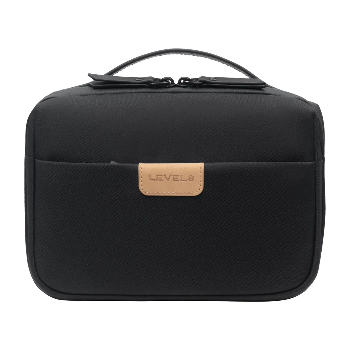 LEVEL8 Bolsa Lavado S Impermeable 6 Bolsillos Viaje Cosmético Gancho Negro
