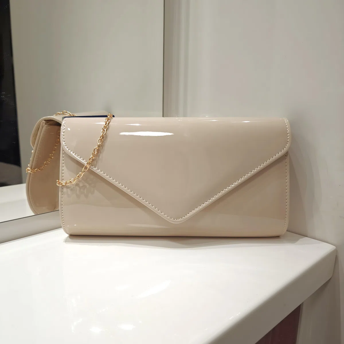 fi9 Bolso de mano de cuero para novia, boda, noche, fiesta, bolso de mano, medium