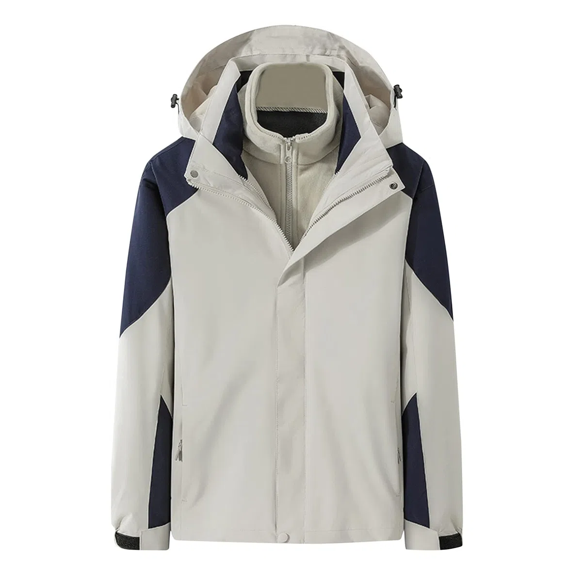 Chaqueta de lluvia para hombre, impermeable, cortavientos, compacta, plegable, ligera, chaqueta de ocio, cortavientos resistente, ideal para ciclismo y senderismo, Blanco, XL