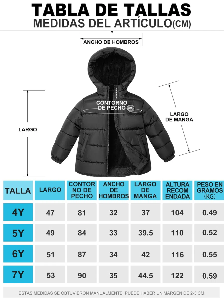 SOLOCOTE Abrigo de invierno para niñas impermeable relleno sintético forro polar capucha chaqueta acolchada