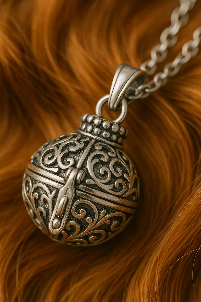 Colgante Conmemorativo de Plata Envejecida – Joyería Espiritual para Guardar Recuerdos – Amuleto Boho con Compartimento para Cenizas, Cabello o Perfume – Regalo de Amor y Protección