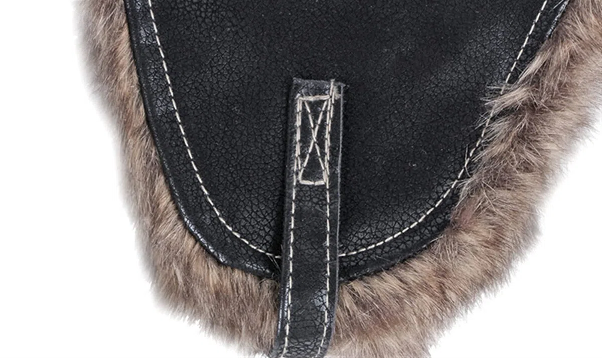 GIBZ Sombrero de Piel Sintética Hombre Mujere con Orejeras Gorro Ruso de Cuero para Invierno
