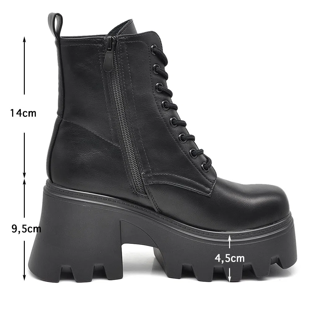 IF FASHION Botines Botines Anfibios de Mujer de Piel Sintética con Tacón Grueso Platform Cuña Dippio Fondo Carrarmato MP752-1