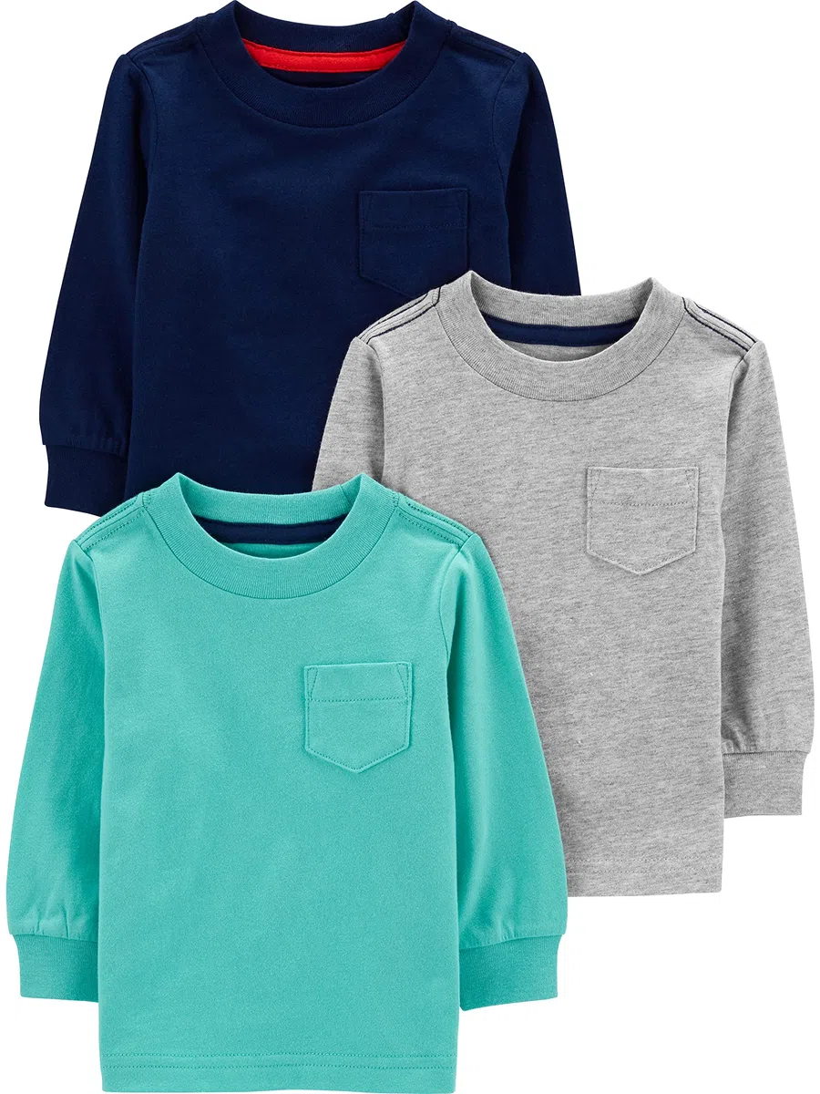 Simple Joys by Carter's Long-sleeve Shirts, Pack Of 3 Juego de camisetas Niños