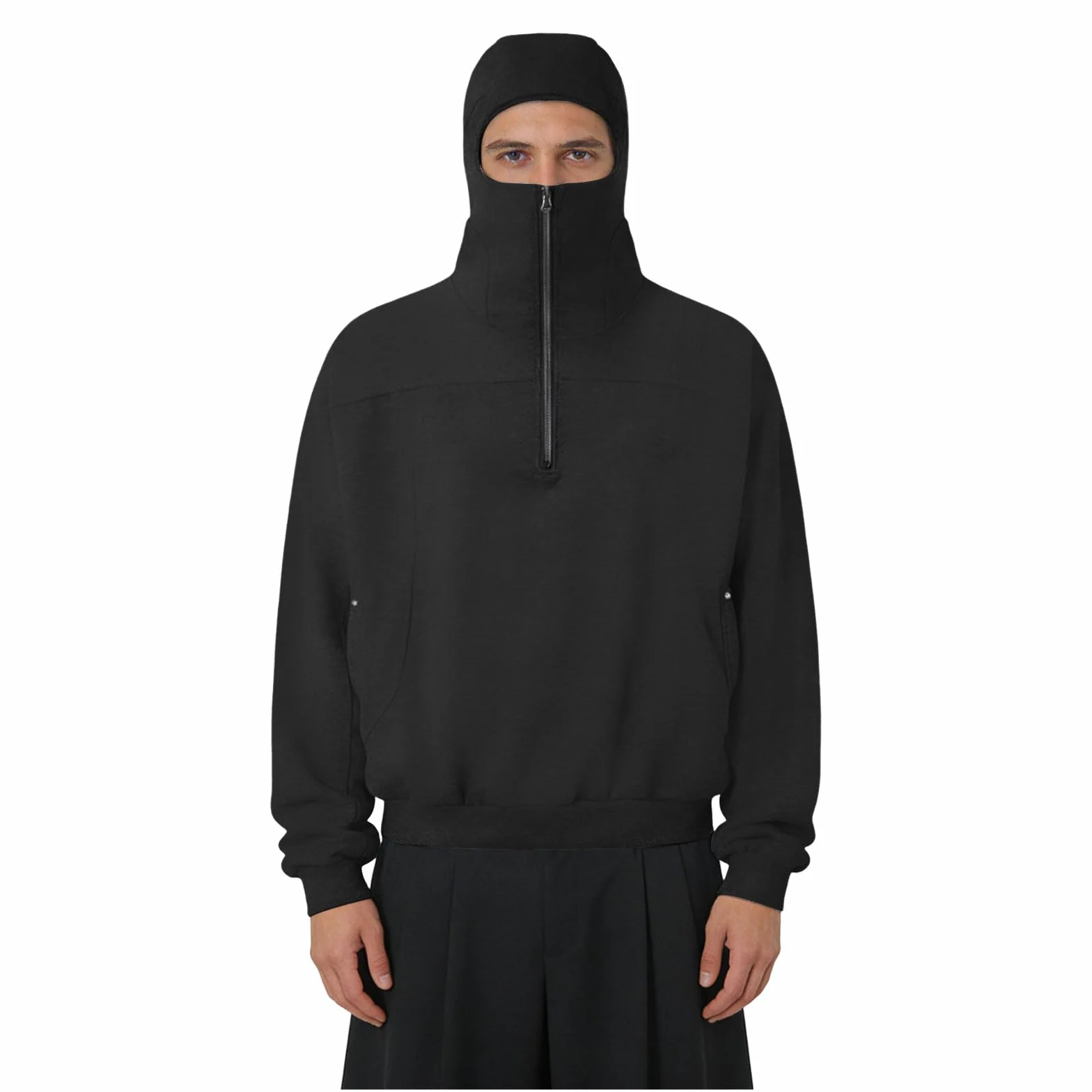 Pasamontañas Deportivo para Hombre Sudaderas con Pasamontañas Y Capucha Suéter Informal Extragrande con Cubrebocas Cremallera Sudadera para Hombre Capucha Y