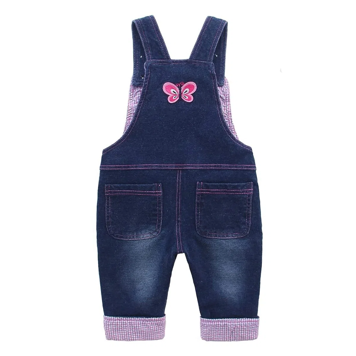 Bebé Niños Peto Vaqueros Overall Mono Largo Elegante Ocio Azul con Patrón Moda