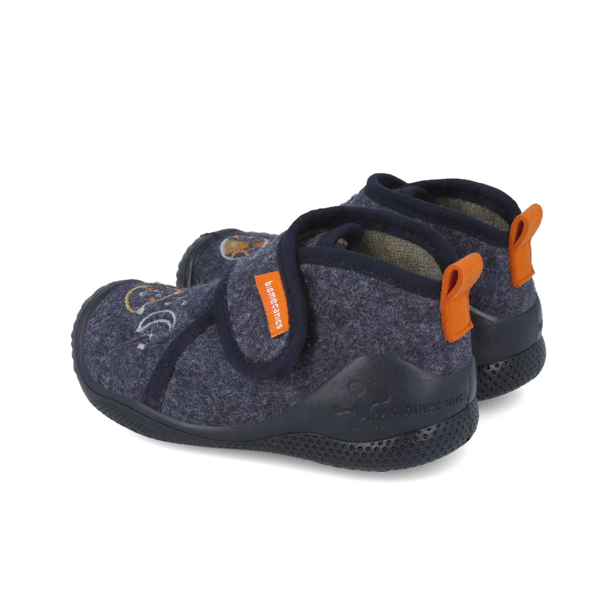 Biomecanics 251144-B168 | Zapatillas de Casa Niño Bebé Gris Oscuro con Cierre Ajustable | Suela Antideslizante | Plantilla Extra