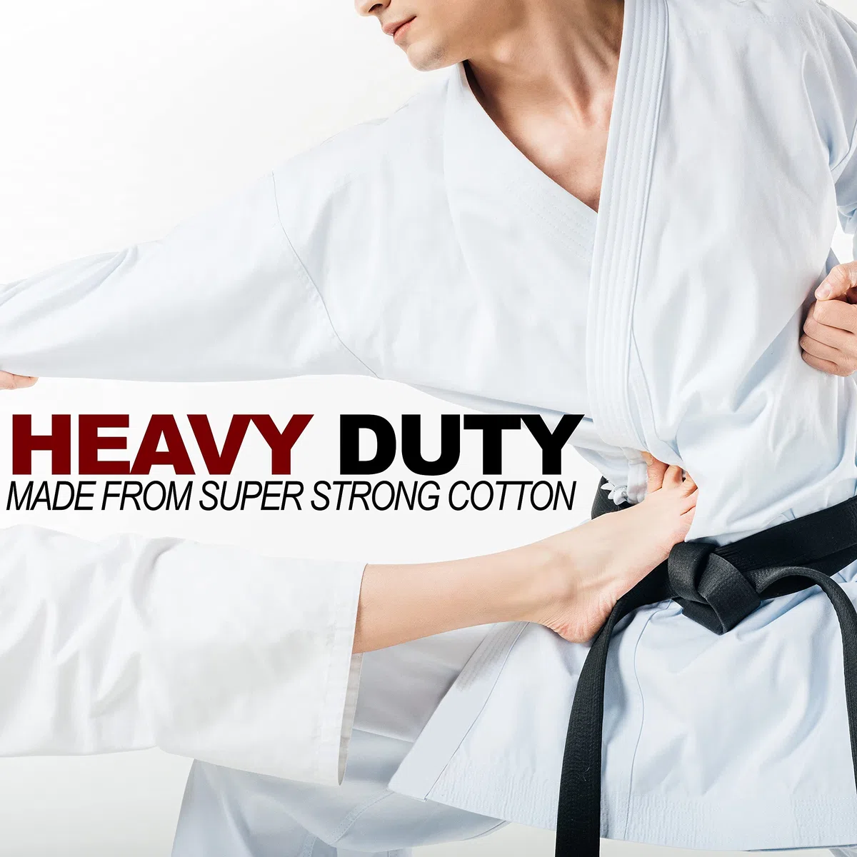 Uniforme de algodón Karate Gi, de Senshi, para estudiantes de karate y artes marciales, con cinturón