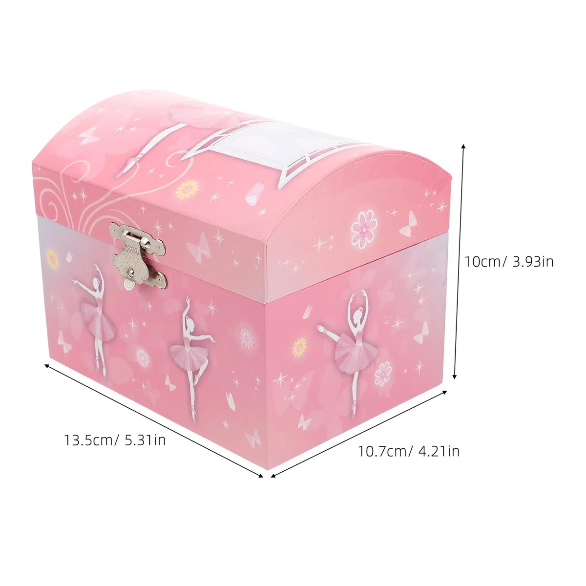 Joyero Musical de Bailarina para Niña con Espejo Caja de Música Rosa con Melodía Clásica Organizador de Joyas para Cumpleaños y Regalos Infantiles