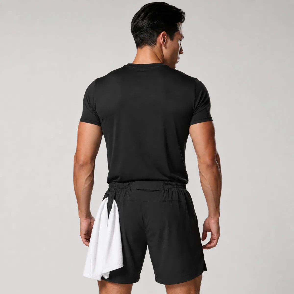 RONS Conjunto Deportivo Hombre 2 Piezas, Camiseta y Pantalón Corto, Transpirable, Secado Rápido, Gym, Crossfit, Running, Padel