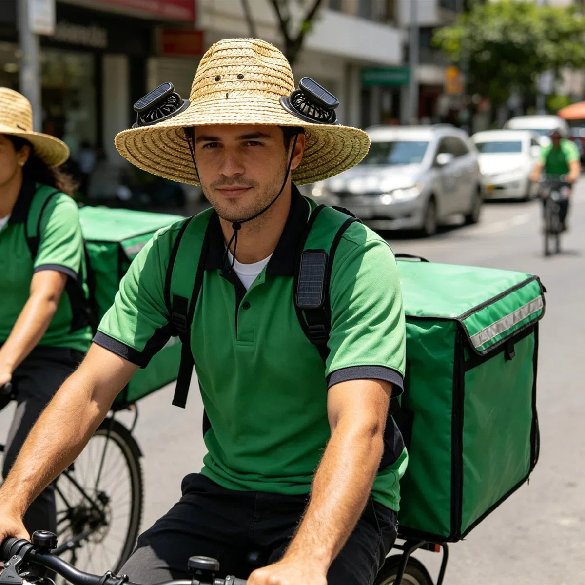 Sombreros de Paja para Hombre,Gorra Recargable USB de ala Ancha - Sombrero de Sol para Hombre,para Actividades al Aire Libre Camping Jardín Excursiones Trabajo Viajes Deportes