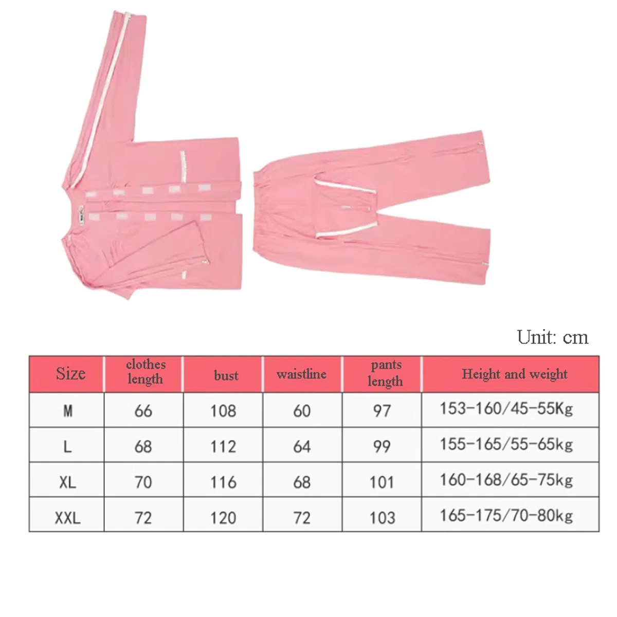 Pijama de algodón con cremallera for pacientes postrados en cama, ropa recuperación quirúrgica espalda abierta for el cuidado domiciliario personas mayores Exfoliantes Suaves(M)