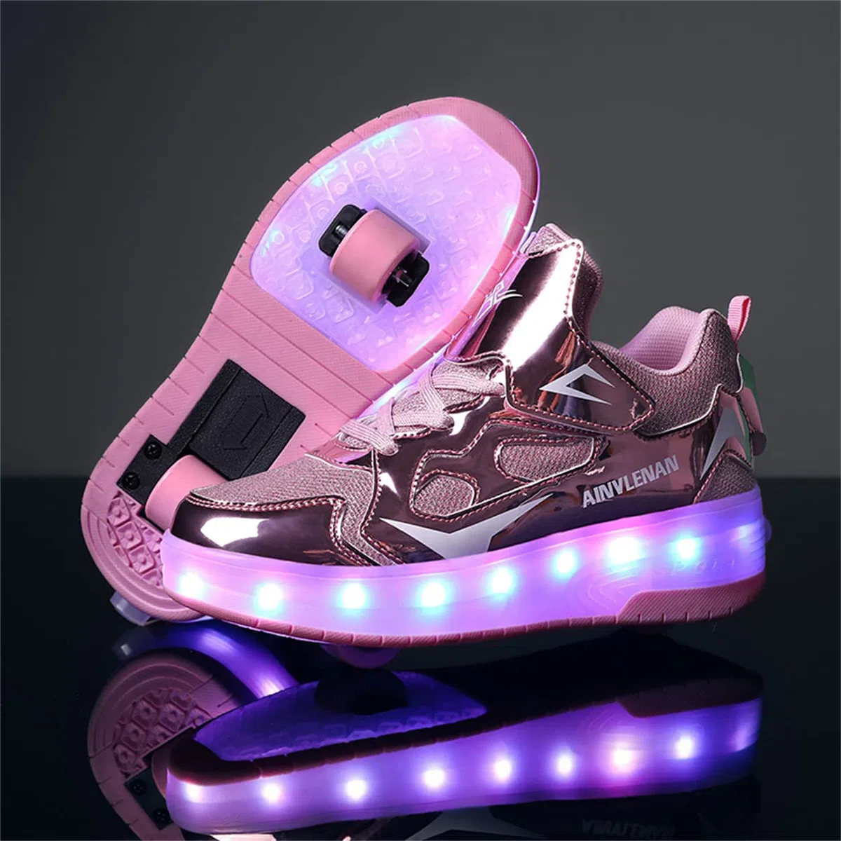 Zapatos con Ruedas Zapatillas con Dos Ruedas para niños y niña Led Luces Zapatillas con Ruedas Se Puede Bambas con Ruedas Regalo Creativo de Navidad y cumpleaños en el día de los Reyes