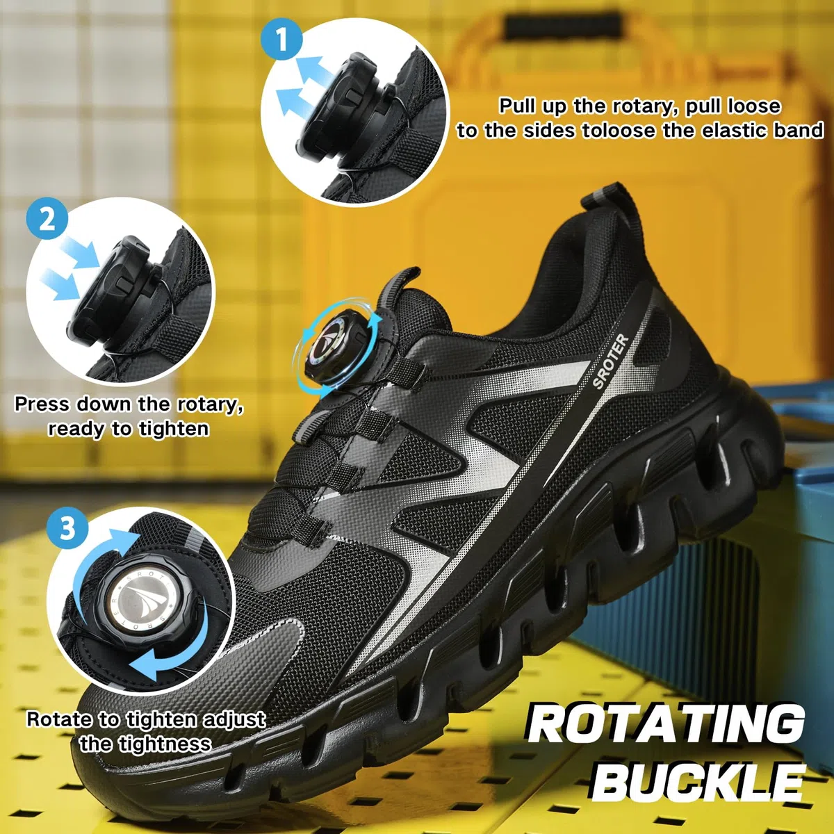 AEKYIWL Zapatos de Seguridad Hombre Mujer Calzado de Seguridad Ligero Comodo Zapatillas Trabajo Transpirable Antideslizante Botas Trabajo