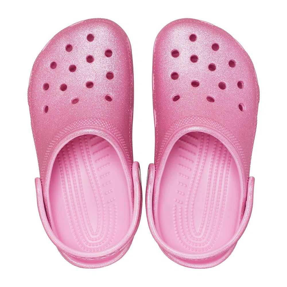 Crocs Unisex Niño Classic Glitter Clog K Zueco, Pink Tweed Glitter, 33/34 EU
