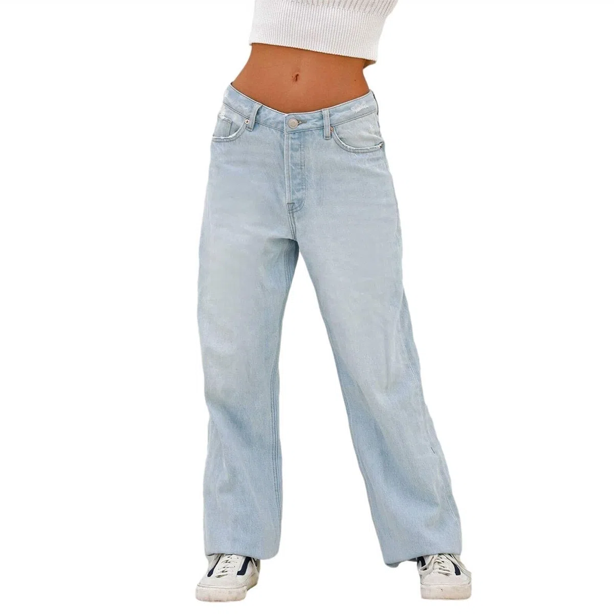 Pantalones Para Mujer Jeans Elástico Pantalones Campana Tiro Alto Vaqueros De Pierna Ancha, Verano Primavera Deportes Elástico Pantalones Adolescentes Y Niñas Con Bolsillos